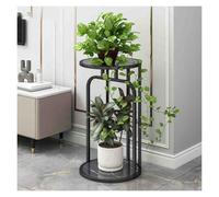 Elegante Soporte para macetas de Metal Negro - Soporte Multifuncional para macetas para jardín y balcón, diseño Que Ahorra Espacio 34x34x90cm, Ideal para exhibir Plantas en Interiores y exte