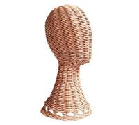 Elegante soporte para sombreros y pelucas, hecho a mano, de ratán, para amantes de la moda