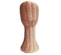 Elegante soporte para sombreros y pelucas, hecho a mano, de ratán, para amantes de la moda