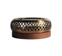 Elegante soporte para tetera de acero inoxidable en tono bronce para los amantes del té tradicional y las familias