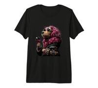 Elegante Spaniel Retrato Moda Perro Copa de Vino Gráfico Camiseta Premium