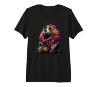 Elegante Spaniel Retrato Moda Perro Copa de Vino Gráfico Camiseta Premium