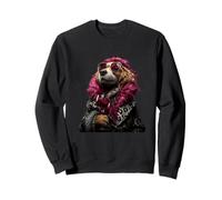 Elegante Spaniel Retrato Moda Perro Copa de Vino Gráfico Sudadera
