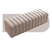 Elegante taburete acanalado de terciopelo versátil de 40 cm de almacenamiento para dormitorio y sala de estar, pieza de acento gris para pasillo y espacios comerciales, elegante decoración del hogar