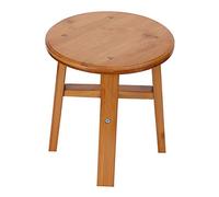 Elegante taburete de bambú - Reposapiés versátil redondo y cuadrado bajo para sala de estar, ducha o pieza de acento, complemento perfecto para decoración del hogar