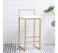 Elegante taburete de bar de terciopelo con patas de metal dorado, cómodo asiento alto para cocina, bistró, cafetería, pub, elegante silla tapizada