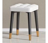 Elegante taburete de maquillaje blanco - Silla acolchada con cojín suave de 45 cm de altura, versátil escritorio y banco de piano soporta 300 libras, ideal para dormitorio y tocador de maquillaje