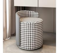 Elegante taburete de maquillaje con patrón de pata de gallo, diseño resistente y cómodo, ideal para dormitorio y sala de estar, perfecto para tocador y asientos de relajación