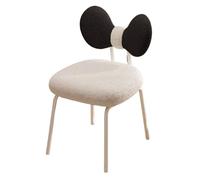 Elegante taburete de tocador con respaldo de lazo, silla de maquillaje ajustable sin brazos para mujeres y niñas, elegante asiento de escritorio para sala de estar, color blanco y negro, opciones