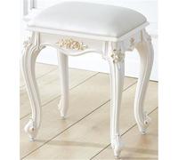 Elegante taburete de tocador vintage, silla de maquillaje de princesa, banco otomano victoriano para dormitorio, baño, vestidor, muebles elegantes para decoración del hogar (K)