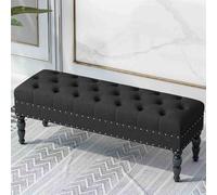 Elegante taburete otomano multifuncional, banco versátil para zapatos de sala de estar, reposapiés de dormitorio y mesa auxiliar de sofá, ideal para uso doméstico y minorista, color gris K, 80 x 45 x