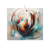 Elegante tapete de secado de platos de cocina, patrones personalizados únicos, material de poliéster, absorbente y antideslizante, perfecto para encimeras y fregaderos