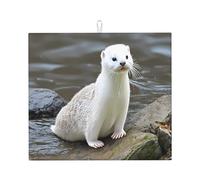 Elegante tapete de secado de platos de cocina, patrones personalizados únicos, material de poliéster, absorbente y antideslizante, perfecto para encimeras y fregaderos, nutria, descanso junto al agua