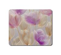 Elegante tapete protector floral para lavadora y secadora, diseño de flores violetas y beige, elegante tapete de goma antideslizante impermeable para cuarto de lavado, 20 x 24 pulgadas