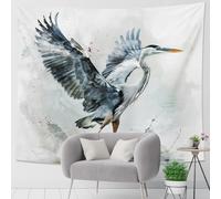 Elegante tapiz decorativo con grulla, para colgar en la pared, inspirado en la naturaleza, para dormitorio, sala de estar, dormitorio, 60 x 80 pulgadas