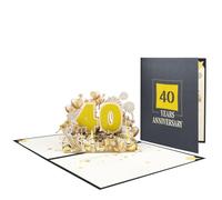 Elegante tarjeta de aniversario 3D emergente, hermosa tarjeta de felicitación con números emergentes, elegante tarjeta de aniversario 3D para pareja