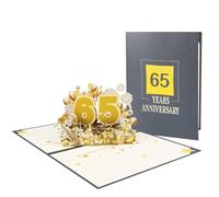 Elegante tarjeta de aniversario 3D emergente, hermosa tarjeta de felicitación con números emergentes, elegante tarjeta de aniversario 3D para pareja