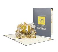 Elegante tarjeta de aniversario 3D emergente, hermosa tarjeta de felicitación con números emergentes, elegante tarjeta de aniversario 3D para pareja