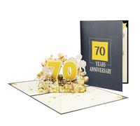 Elegante tarjeta de aniversario 3D emergente, hermosa tarjeta de felicitación con números emergentes, elegante tarjeta de aniversario 3D para pareja