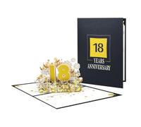 Elegante tarjeta de aniversario 3D emergente, hermosa tarjeta de felicitación con números emergentes, elegante tarjeta de aniversario 3D para pareja