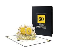 Elegante tarjeta de aniversario 3D emergente, hermosa tarjeta de felicitación con números emergentes, elegante tarjeta de aniversario 3D para pareja