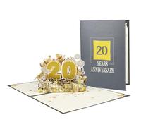 Elegante tarjeta de aniversario 3D emergente, hermosa tarjeta de felicitación con números emergentes, elegante tarjeta de aniversario 3D para pareja