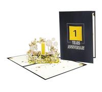 Elegante tarjeta de aniversario 3D emergente, hermosa tarjeta de felicitación con números emergentes, elegante tarjeta de aniversario 3D para pareja