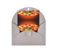 Elegante tarjeta de felicitación grande con estampado de pizza gris con sobre a juego, diseño bendecido en blanco para cumpleaños, boda