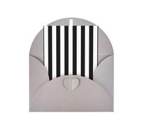 Elegante tarjeta de felicitación gris con sobre a juego, estampado de rayas blancas y negras en blanco bendecido para cumpleaños, día de San Valentín, boda