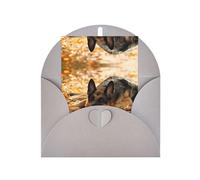 Elegante tarjeta de felicitación gris con sobre a juego, impresión de perro pastor alemán en blanco bendecido para cumpleaños, día de San Valentín, boda