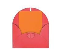 Elegante tarjeta de felicitación roja con sobre a juego, impresión naranja quemada en blanco, bendecida para cumpleaños, día de San Valentín, boda