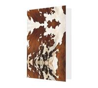 Elegante tarjeta de felicitación rosa con sobre a juego, impresión de piel de vaca roja y blanca en blanco bendecida para cumpleaños, día de San Valentín, boda