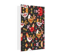 Elegante tarjeta de felicitación rosa con sobres, bonitas tarjetas de papel con estampado de pollos de gallo con calcomanías a juego