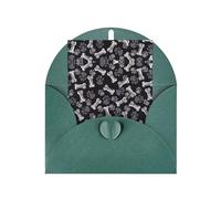 Elegante tarjeta de felicitación verde oscuro con sobre a juego, diseño de huellas de perro, cachorro en blanco, bendecida para cumpleaños, día de San Valentín, boda