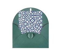 Elegante tarjeta de felicitación verde oscuro con sobre a juego, impresión de mal de ojos en blanco, bendecida para cumpleaños, día de San Valentín, boda