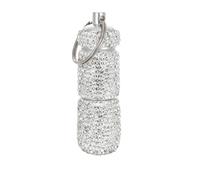 Elegante tarro de medicina elegante decorado, dispensador de medicamentos con decoración de cristal moderno, estuche único para píldoras brillantes