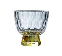 Elegante Tazas pequeñas de cristal transparente con base colorida, vasos chupito relieve diamante for degustación té, 50 ml (1,7 oz) Cristalería(Yellow)