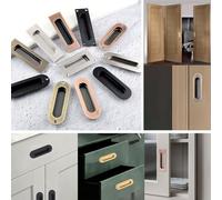 Elegante tirador de puerta integrado de acero inoxidable, diseñado para una integración perfecta con puertas de armario (cuadrado verde antiguo)