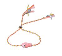 Elegante tobillera de cerámica multicolor con diseño de pez, joyería para mujer, accesorio de fiesta casual, hecho a mano con peces de cerámica, talla única, como se describe