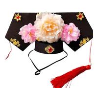 Elegante tocado de peonía ajustable de 54 a 58 cm, delicado adorno para el cabello, tocado de cosplay para celebraciones especiales y fiestas