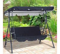 Elegante toldo para columpios de jardín, perfecto para relajarse al aire libre (beige, 142 x 120 x 18 cm)