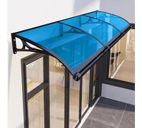 Elegante toldo para puerta exterior resistente a los rayos UV, protección contra la lluvia y el sol para ventanas y puertas, 60 x 80 cm, cubierta de entrada azul y refugio resistente a la intemperie