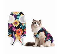 Elegante traje de cirugía para perros, 100 % algodón, transpirable, de cuerpo completo, para perros y gatos, con bonitos estampados, alternativa al cono para esterilización, cuidado de heridas