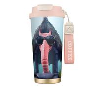Elegante vaso personalizado, vaso de café único, perfecto para viajes y uso diario, animales de moda, rosa