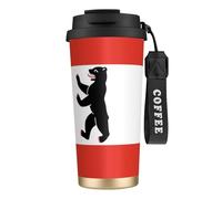 Elegante vaso personalizado - Vaso de café único, perfecto para viajes y uso diario Bandera de Berlín negro