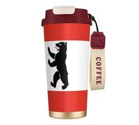 Elegante vaso personalizado - Vaso de café único, perfecto para viajes y uso diario Bandera de Berlín roja