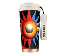 Elegante vaso personalizado - Vaso de café único, perfecto para viajes y uso diario, cubierta de CD, obra de arte, color blanco