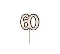Elegante vela numérica 60 velas 60 cumpleaños hombres mujeres cumpleaños 60 años decoración tarta tarta topping regalo vela 60 aniversario negro crema blanco