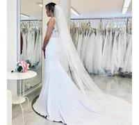 Elegante velo de novia de 3 metros de tul suave, accesorios de boda, velo de novia sencillo de color marfil con peine,