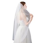 Elegante velo de una sola capa con perlas artificiales con cuentas y peine para el pelo para bodas, eventos formales, accesorio para la cabeza de novia